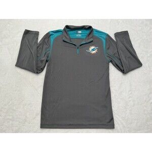 TX3 Cool NFL Team Apparel Mens Miami Dolphins Quarter Zip Jacket Size Small